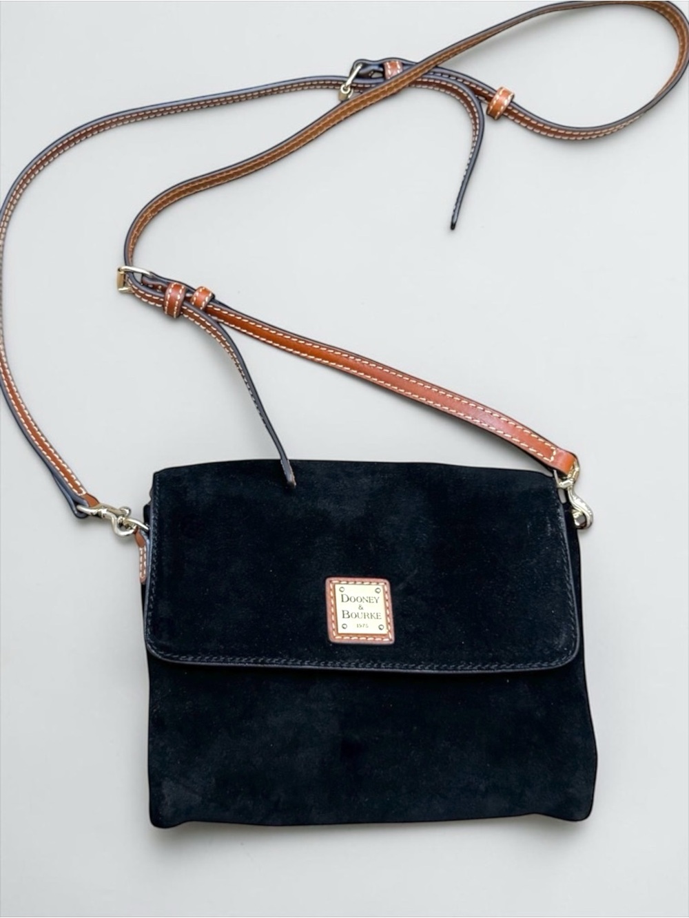 Dooney & Bourke Black Suede Hunter Crossbody